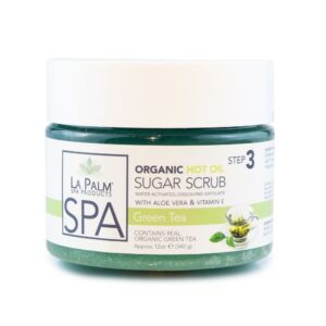 LA PALM Sugar Scrub, Green Tea – Цукрово-олійний скраб з алое вера і вітаміном Е, 355 мл