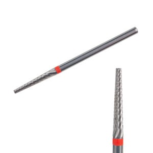 KIMI Фреза твердосплавная, конус, диаметр 2.3 мм, длина 15 мм, красная