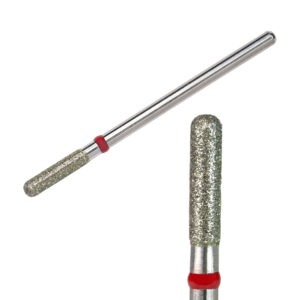 KIMI Фреза алмазная закругленный цилиндр диаметр 2,6 мм длина 10 мм красная