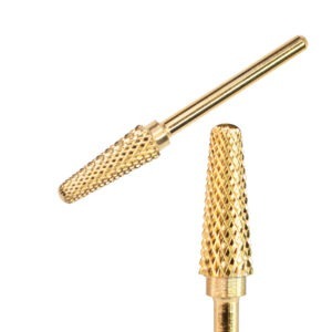 KIMI Фреза твердосплавная, конус, диаметр 5 мм, длина 13.5 мм, золотая