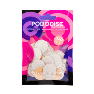 STALEKS Pododisc Змінні файли для педикюрного диску M, 20 мм, 320 гріт, білі, набір 50 шт