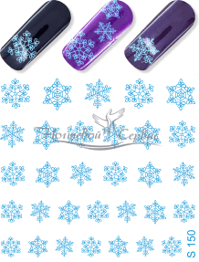 S 150 Голубые Снежинки Неон