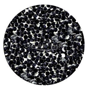 ELEMENTS Стрази скляні для нігтів №4, Jet Black, банка 250 шт