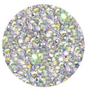 ELEMENTS Стрази скляні для нігтів №6, AB Crystal, банка 100 шт